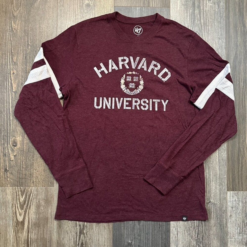 Harvard University Long Sleeve Shirt Mens Small Crimson 47 Brand Varsity